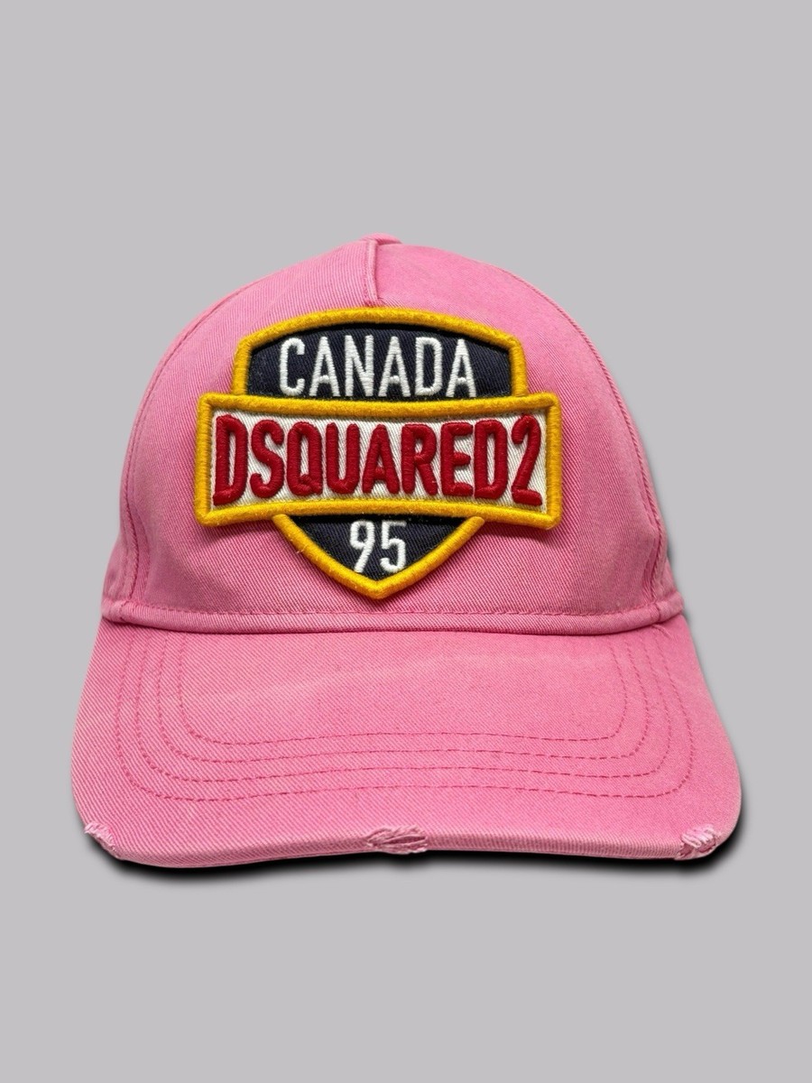 Vintage Dsquared2 Canada 95 Embroidered Logo Pink Cotton Cap Hat