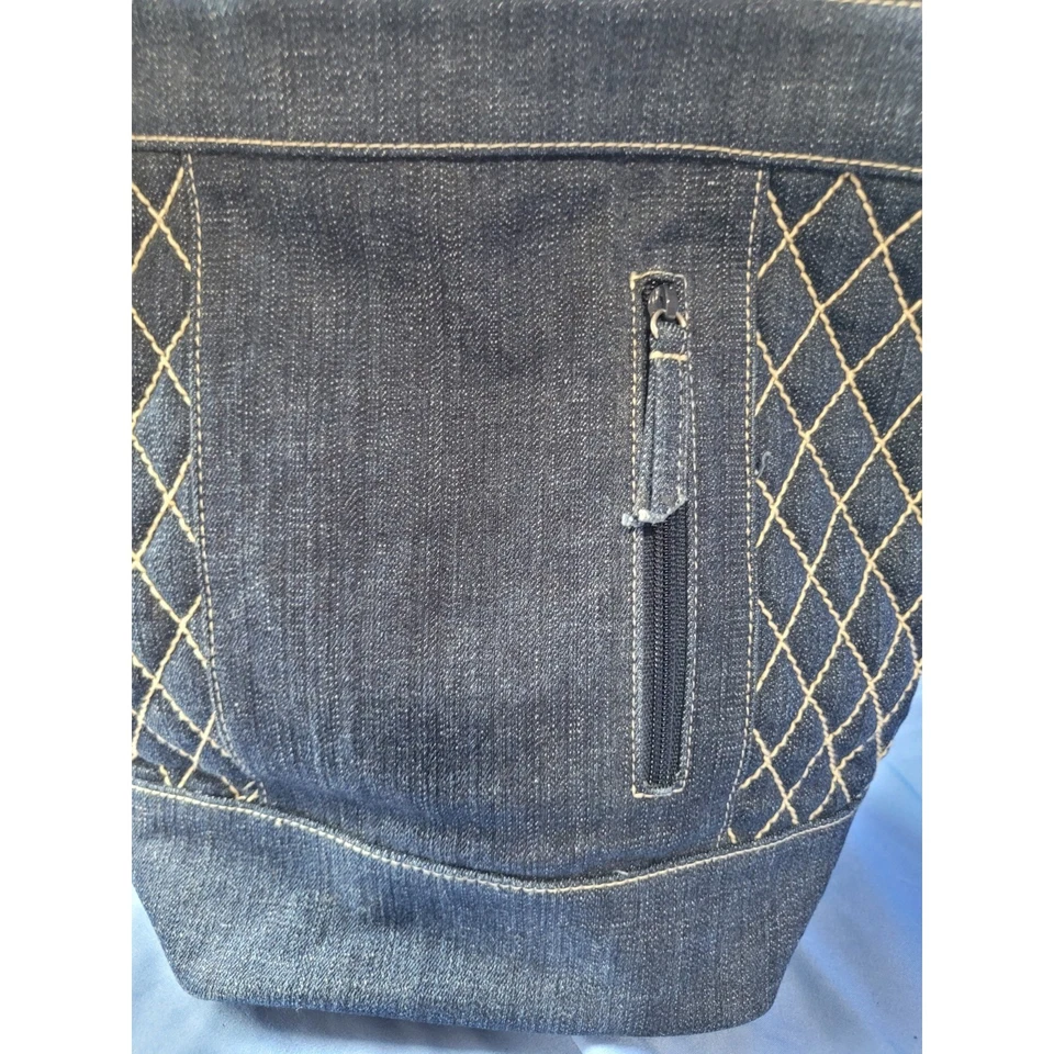 Vera Bradley Denim Shoulder Bucket Hobo Bag Tote Purse - Image 2 of 4