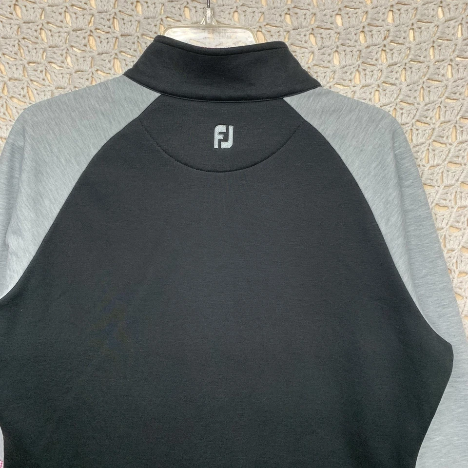 Suéter de Golf Footjoy para Mujer XL Negro Rosa Rayas Geométrico Cremallera Completa Manga Larga Foto 4 de 4