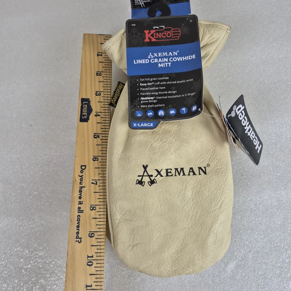 Luvas de trabalho de couro térmicas Kinco Axeman 1930XL forradas XL Heatkeep - Imagem 2 de 4