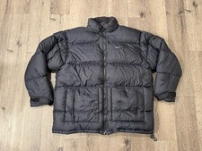 Vintage Nike Puffer Jacket Mens XL Goose Down Full Zip Black Y2K