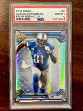 2013 Calvin Johnson Topps Finest #80 PRISM REFRACTOR /25 PSA 10