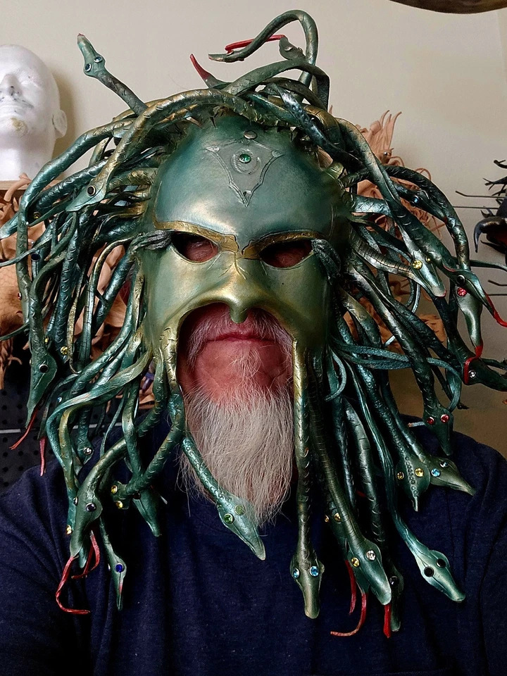 Leather Costume MEDUSA MASK  Original - Image 4 of 4
