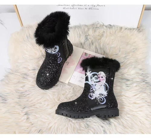 Winter Neu Elsa Kinder Mädchen Elsa Prinzessin Kristall Paillette Kurze Stiefel - Bild 16 von 42