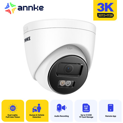 ANNKE 5MP POE Security Camera Audio Recording Outdoor Color Night AI Detection