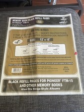 Pioneer 12 x15 Black Memory Book Refill Pages 5 Pack New Sealed RB-15