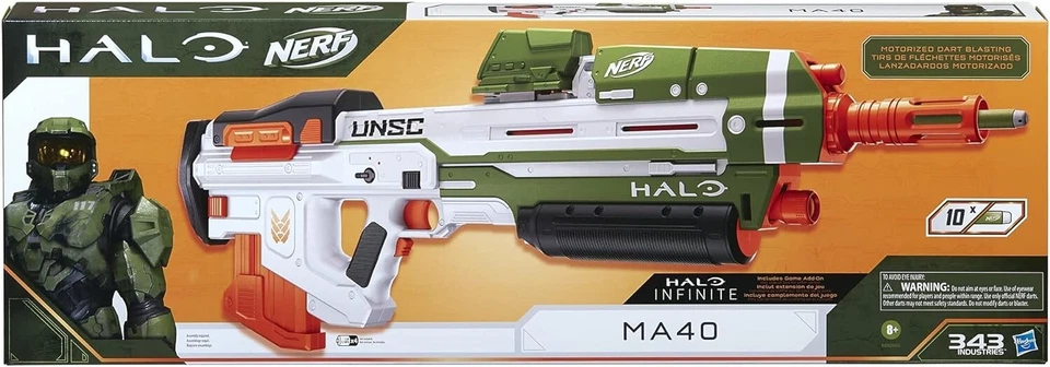 ⭐NEW⭐ 2020 Hasbro NERF Halo MA40 Motorized Dart Blaster with Game Add On/Code - Image 3 of 4