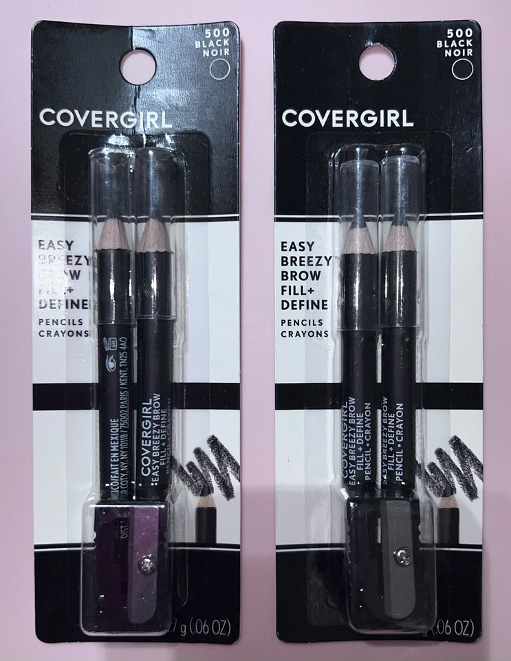 CoverGirl #500 Black Noir Brow Pencil Crayons 3 Packs NEW - Image 2 of 4