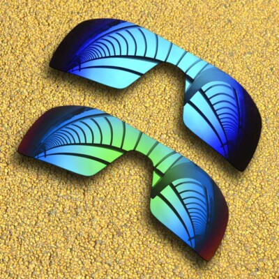 US 2 Pieces Polarized Lenses Replacement for-Oakley Oil Rig-Blue&Green