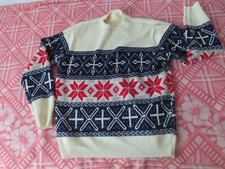 vintage 50s 60s unbranded knit sweater sz 4 christmas winter theme