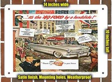 Metal Sign - 1949 Ford Convertible - 10x14 Inches