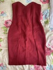 Boohoo Red Bandeau Dress Size 12