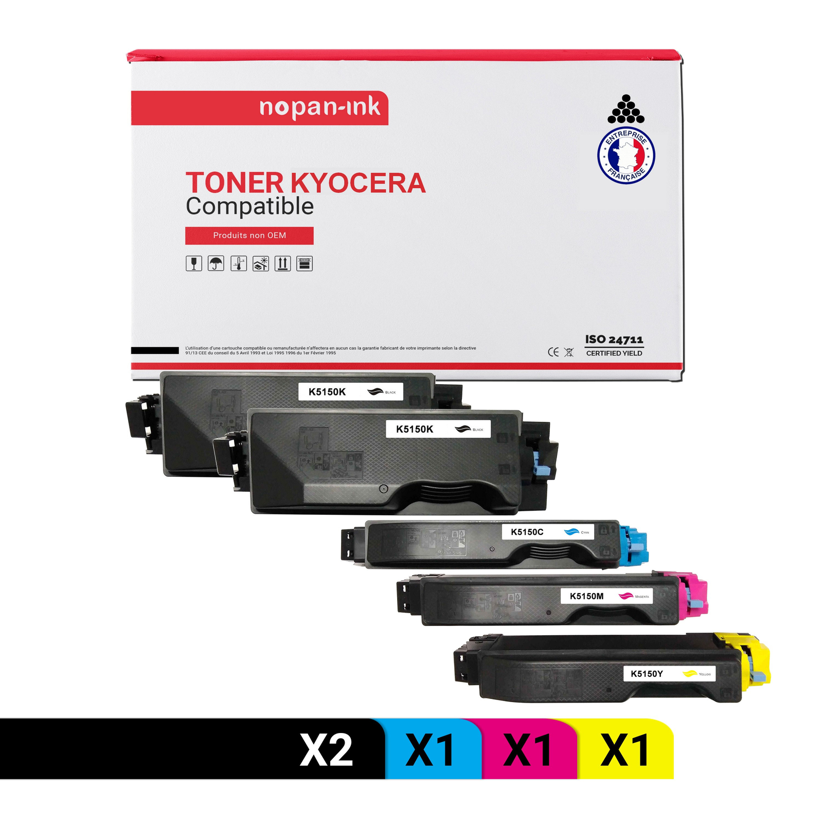 Toner KYOCERA TK5150K Noir et Couleur NOPAN-INK contre les Panne de Consommable