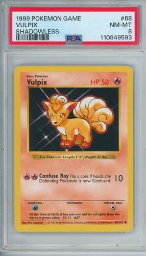 Vulpix (Shadowless) graded PSA 8 for sale on eBay