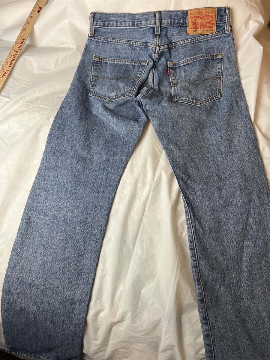 Levi's 501 Jeans Men Size 30x29 Blue Medium Wash Denim Straight