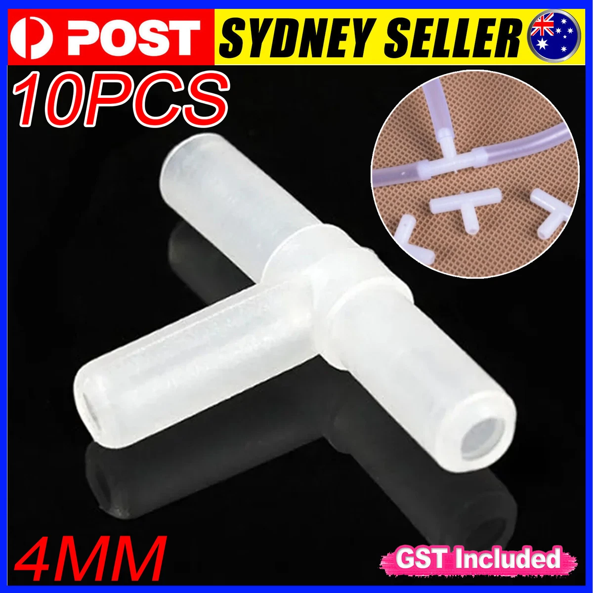 Air pump T Connector Aquarium Airline T Piece Fish Tank Airline Hose Tubing 10x
