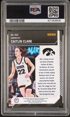 PSA 9 Caitlin Clark School Colors Vortex /399 RC #SC2 Panini