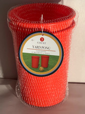 Yard Pong 2 Red Buckets With Yellow Ball Set  7" Tall with 5" Opening