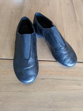 Childrens Super Jazz Slip On Jazz Shoes On US Youth Size 1.5 BLACK LEATHER