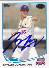 TAYLOR JUNGMANN BREVARD COUNTY MANATEES SIGNED PRO DEBUT CARD MILWAUKEE BREWERS