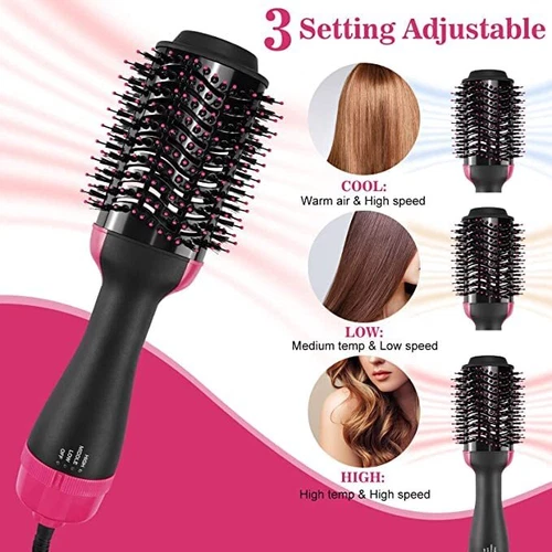4 in 1 Hot Air Brush Styler Hair Dryer Curling Comb Blow Volumizer Straightener - Picture 9 of 11