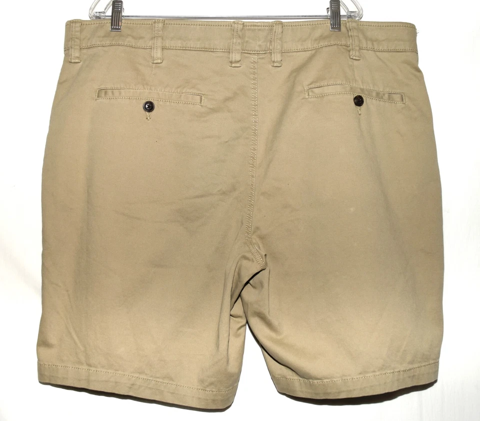 Foundry Supply Co Chino Khaki Cotton Elastic Waist Flat Front Shorts Mens 46 - Image 3 of 4
