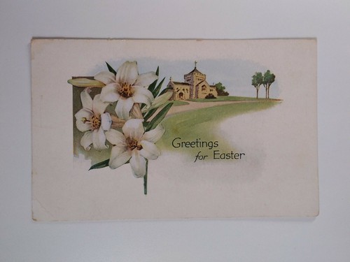 George Washington One Cent USPS Stamp 1917 Green Rare Easter Postcard Rare GA - Picture 4 of 8