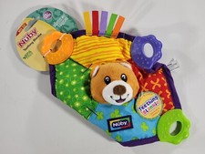 Bear Nuby Comfort Teether Teething Blanket Blankie 0m Squeaks - BPA Free NEW 