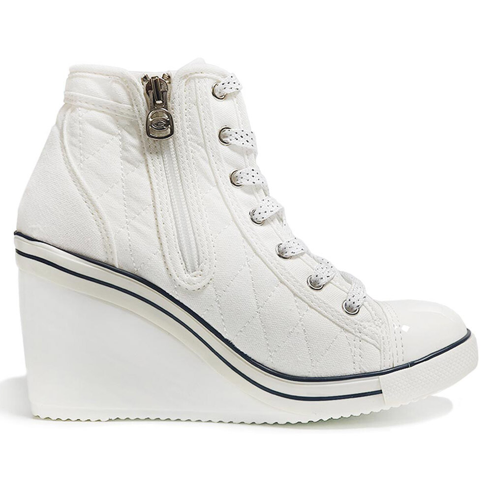 High Shoes Shop R13 Off-white Platform High-top Sneakers In Ecru
