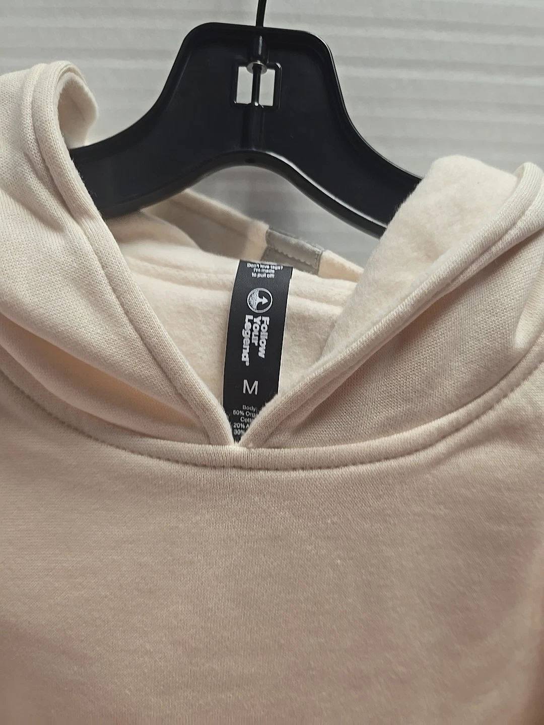 OFF WHITE Follow Your Legend AC Felpa con Cappuccio Doppio Strato Crema Taglia Med