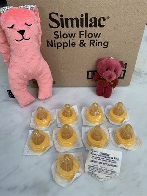 Similac Infant Nipples & Rings, Slow Flow, Pack of 10 Ready to Use 2028 Expire!
