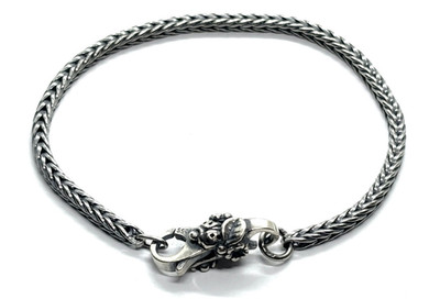 LAA Trollbeads Sterlingsilber Bettelarmband mit Glücksverschluss 7,5 Zoll