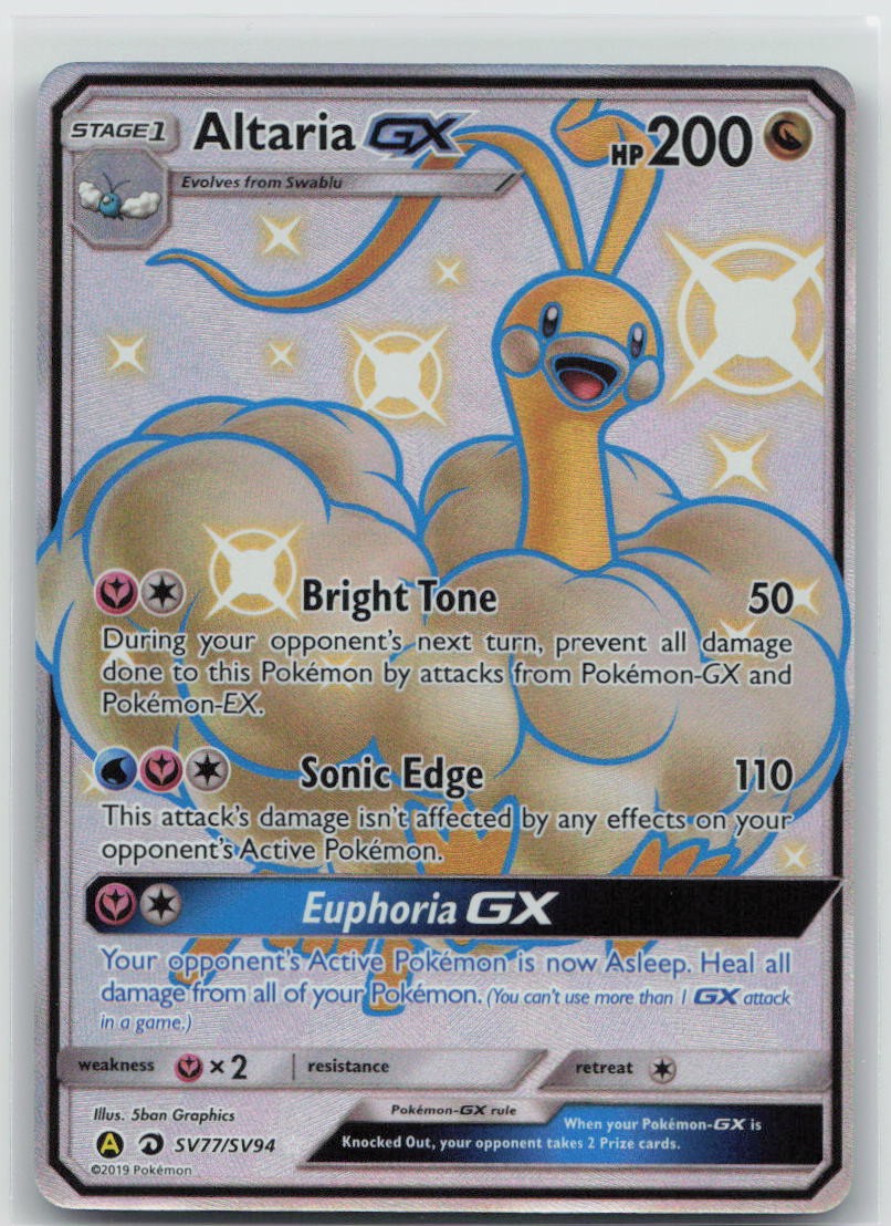 Altaria GX Holo Shiny Holo Rare Hidden Fates: Shiny Vault SV77/SV94 NM