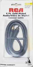 RCA VH87 6 Feet Digital Audio/Video Coaxial Cable - RCA Male/Male - Black