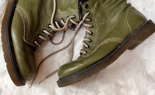 Vintage DM’s, Doc Marten Soles Bouncing. Green Leather. Fair Condition. Size 8. - Picture 9 of 15