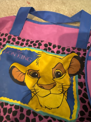 Disney The Lion King Simba Carrying Case Duffel Duffle Bag Tote Kids Vintage 