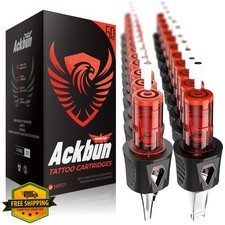 Ackbun 50pc Tattoo Needles Mixed Size Cartridge Finger Ledge Membrane
