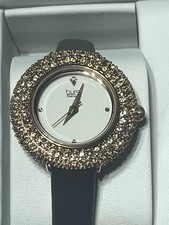 New Women's Burgi BUR234 Swarovski Crystal Oval Patent Leather Strap Watch