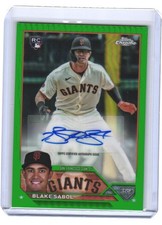 2023 Blake Sabol Topps Chrome Update Green Refractor Auto RC 32/99 (H339)