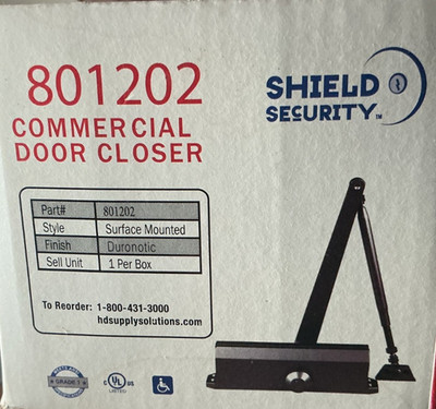 SHIELD SECURITY DOOR CLOSER SIZE 1-4 ADA HEAVY DUTY HYDRAULIC BRONZE    #S801202