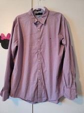 Tommy Hilfiger Button Up Shirt Mens XLarge Purple 100 Cotton