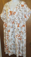 Womens Shein Curve Floral Dress Size 5XL ~ 40" Long ~ Cuffed Short Sleeves