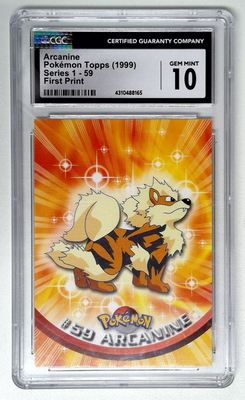 1x V1007: 1999: Arcanine: 59: First Print: Pokemon Topps: Series 1