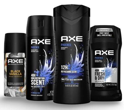 New - AXE Phoenix 4 Piece Set ~ Body Wash - 2 Body Sprays - Deodorant Stick