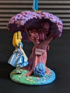 Disney Alice in Wonderland Cheshire Cat Tree Hanging Ornament w/Ribbon 2014 RARE