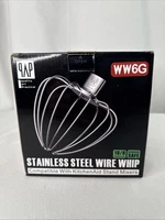 QAP WW6G Stainless Steel Wire Whip for KitchenAid 6QT Stand Mixer