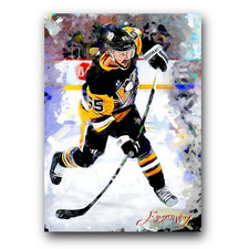Erik Karlsson #3 Art Card Limited 18/50 Edward Vela Signed (Pittsburgh Penguins)