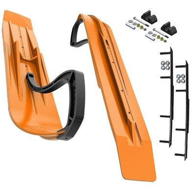 Slydog Powder Hound 7'' Orange Crush Skis w/10'' Round Bar Complete Kit Yamaha