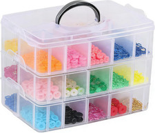 3 Layers Stackable Storage Container, 30 Adjustable Compartments