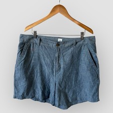 Gap Girlfriend Khaki Shorts, Denim Look Light Blue, Size 18 NWT